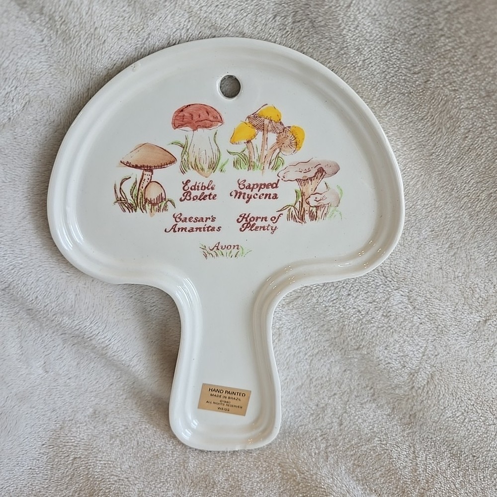 Vintage Weiss Mushroom Kitchen Decor Wall Plaque Hand Painted Brazil 1980 Kitchy