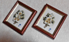 Vintage Capodimonte Framed 3D Floral Art Piece, Handcrafted in Italy