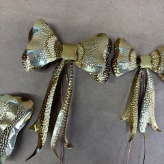 Vintage Home Interiors Trio Brass Metal Bows 1272 3D Set Of 3 MCM Decor
