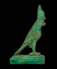 Ancient Egyptian God Horus Falcon Statue Crown of Egypt Pharaonic Stone Deity BC