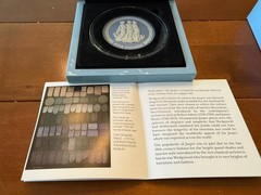 2018 Wedgwood Blue Jasperware 5 Pound Coin The Three Graces Ltd Ed 449 COA Box