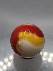 .62″ Akro Corkscrew Popeye Yellow, Red, White Marble- #CE131