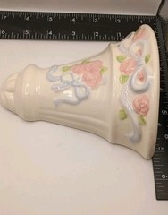 Vtg.80s 2pc. Home Interiors Tea Rose Ceramic Wall Pockets Cottage,Shabby Chic,