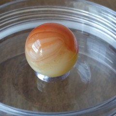 .71″ Vintage Sunburst Sunrise Orange UV Yellow Akro Vitro Marble