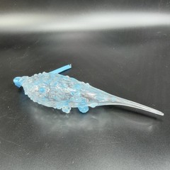 Hand Blown Studio Art Glass Ornament Hanging Decor Textured Blue Fritz Glass VTG