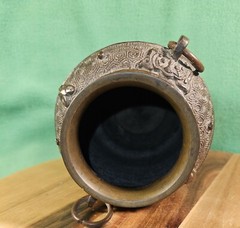 Champleve Brass Japanese Lamp Base W/Enamal Inlay Converted Urn Unknown Period
