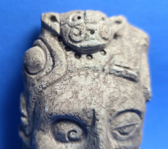 PRE-COLUMBIAN MAYAN STONE CHAAC GOD DUALITY MASK PENDANT