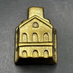Vintage Lot Of 5: Miniature Brass Old Mill Village Collectible Buildings Houses