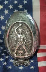 Vintage Silver Egg Made In Greece AG 995 270 Grams 9.52 Oz 3 3/4″ Tall