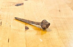 Antique Roman Wrought Iron Nail Fastener Artifact 2.5”