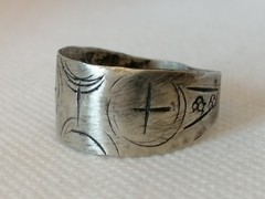 Rare Extremely Ancient Viking Ring Cross Silver Color Artifact Authentic Amazing
