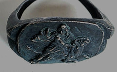 300 BC Ancient Roman Silver Ring Mithras mystery god of legions and victories