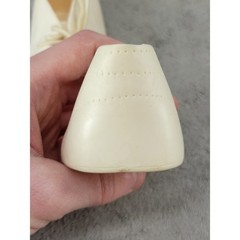 Vintage Unbranded Cream Rubber Plastic Baby Shoes Lace Up Booties Decor 3 Inch