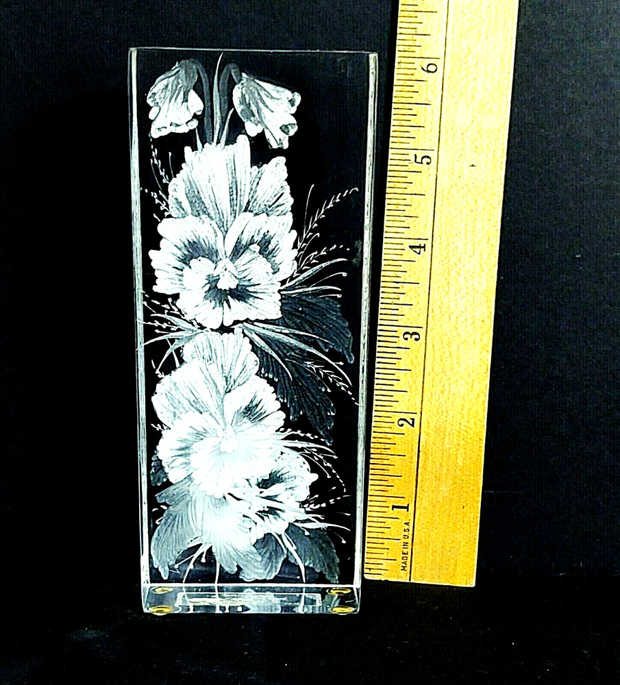 VTG LUCITE REVERSE CUT ETCHED 3D SCULPTURE ALBRIGHT