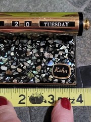 Vintage Rolling Desktop Calendar With Paua Shell