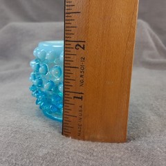 Fenton Hobnail Opalescent Cream Sugar + Akro Agate Blue Milkglass Vtg Lot Of 3