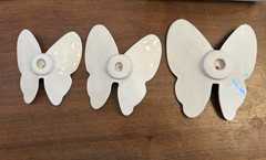 Vintage Homco Ceramic Butterflies Set Of 3 Graduated Sizes Pink Rose Made in USA