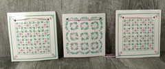 Quilt Tiles Hill Design, Set Of Three, Hanging Wall Art Ornaments, 1990’s Nice