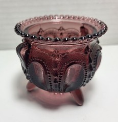 Vtg Degenhart Boyd Thumbprint Cauldron Gypsy Toothpick Candle Holder Amethyst