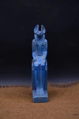 EGYPTIAN ANTIQUE STATUE RARE EGYPTIAN ANTIQUITIES OF GOD ANUBIS PHARAONIC BC