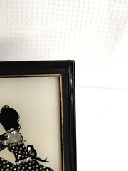 Vintage Art RELIANCE Silhouette Victorian Style Framed “ The Gift Bearer”