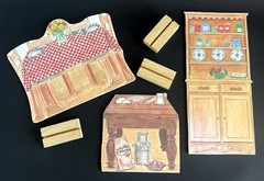 Vintage 1990’s~Bethany Farms~Wood Peg Paper Doll~Wooden Kitchen Set