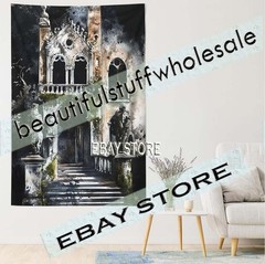 Gothic Gate Wall Hanging Tapestry Haunted Fantasy 39X59 in