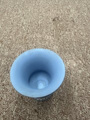 Wedgwood Blue Jasperware Vase with White Classical Relief Decoration