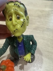 Fitz and Floyd Jiggling Halloween Frankenstein. With Box. Cute! 2005 Bobble Head