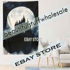 Dark Fantasy Skyline Tapestry moon castle night gothic 39X59 in
