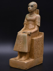 Authentic Ancient Egyptian Seated Statue Of Amenhotep Inscribed Stone Figure BC