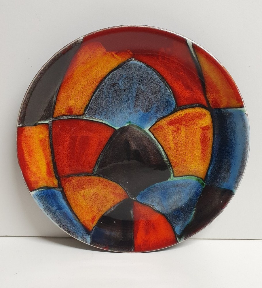 🔶️SIGNED RETRO VINTAGE SPACE AGE POOLE POTTERY PLATE MOD MODERNIST POP ATOMIC