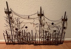 Vintage Copper Bicycle Park Wall Art