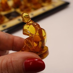 Made in USA Baltic Amber Chess Set Teutonic Knights Handmade Collectible Gift