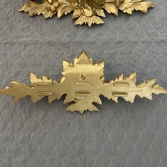 Vintage Pair Gilded Gold Carved Molded Wall Pediments Swags Heavy Floral Flowers