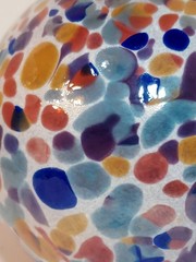 Hand Blown Confetti Art Glass Gazing Ball Orb 3.5″
