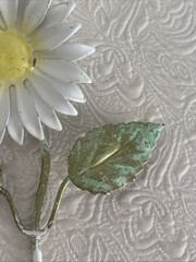 Vintage Italian Tole Hook Daisy Neiman Marcus Cottage Shabby Chic