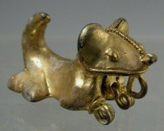 Fine Pre Columbian STYLE Tairona Tumbaga Feline Pin/Pendant Effigy ca. 20th c.