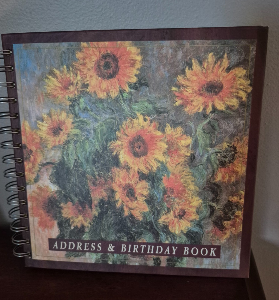 Address and Birthday Book, Robert Frederick Ltd. 1999, Sunflowers, Art