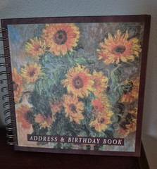 Address and Birthday Book, Robert Frederick Ltd. 1999, Sunflowers, Art