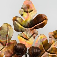 HOMCO Oak Leaves with 3 Wood Acorns Copper Tone Home Interiors MCM Fall Lot