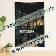 Gothic Library Wall Hanging Tapestry Study Aesthetic 39X59 in