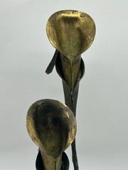 Jack Brubaker Signed, Brutalist Calla Lily Candleholders, Flowers