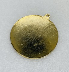 Rare Fukuda Metal Medallion Sakura Flower Design Gold Tone 2” Decor 10