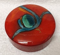 🔶️RETRO VINTAGE SPACE AGE POOLE POTTERY VOLCANO LIDDED BOWL MOD MCM POP ATOMIC