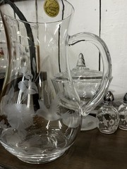 Crystal Etched Avon Hummingbird 1980 Collection Lot Of 45 Pieces Made in France