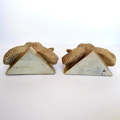 Faux Wood Ram Head Wall Shelves | Lodge Cabin Gothic Decor Aries Gift Set of 2