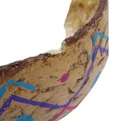 Vtg Hand Painted Gourd Bow. 6″ Wide 3″ Deep Hand Painted.. The Rest Is Unknown