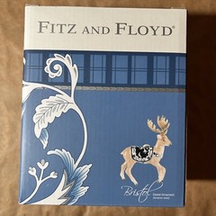 2017 Fitz and Floyd Bristol Holiday Deer Ornament Original Box & Packaging