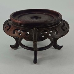 Vintage carved wood plant stand jar vase statue display base pedestal Riser